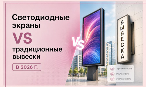 Светодиодные экраны vs традиционные вывески в 2026 г.