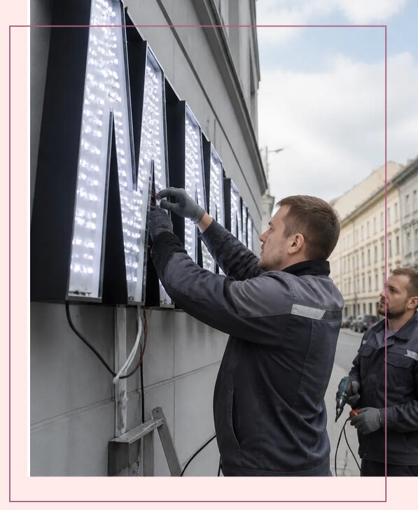 Изготовление и монтаж светодиодных LED вывесок в Владивостоке