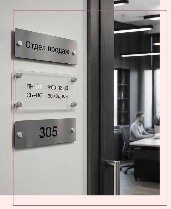 Офисные таблички на дверь в Владивостоке по цене от 4981 р. | Аванза-Влд